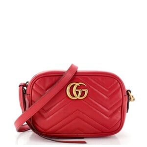 Gucci Red Marmont Mini Shoulder Bag
